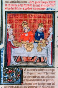 Karl IV tar emot presenter, 1375-1379 av Unbekannt