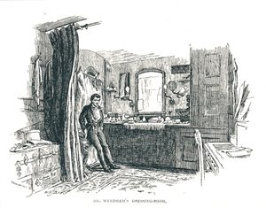Charles Wyndham omklädningsrum med utsikt över Piccadilly på Criterion Theatre, 1891 av Unbekannt