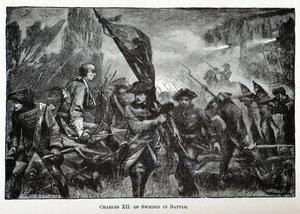 Karl XII av Sverige i strid, 1882 av Unbekannt