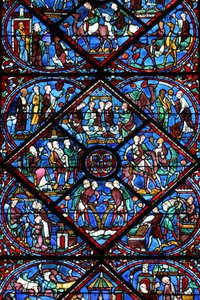 Chartres katedral: målat glas fönster Chartres Frankrike av Unbekannt