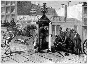 Chicagopolisens telefonkiosk, 1886 av Unbekannt