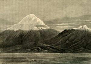 Chimborazo och Carihuairzao, från Direction of Riobamba, 1881. av Unbekannt