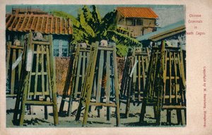 Kinesiska brottslingar i dödsburar, c1900 av Unbekannt