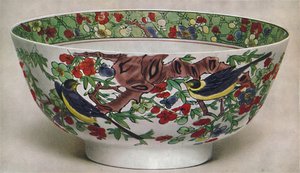 Kinesisk porslinsskål. Famille Verte. Period av KAng Hsi, 1662-1722, 1928. av Unbekannt