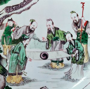 Kinesisk maträtt som visar en spådomsscen, 1600-talet av Unbekannt