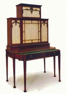Chippendale Mahogany Secretaire bokhylla, mitten av 1700-talet, 1930. av Unbekannt