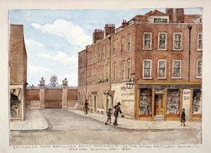 Chiswell Street med ingång till Royal Artillery Companys mark, Finsbury, London, 1880 av Unbekannt