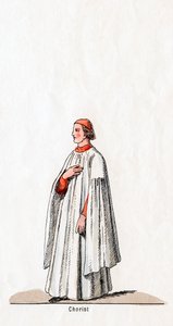 Chorister, kostymdesign för Shakespeares pjäs, Henry VIII, 1800-talet av Unbekannt