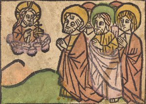 Kristus visar sig för apostlarna, ca. 14601470. av Unbekannt
