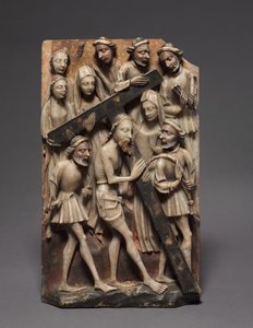 Kristus bär korspanelen från en altartavla, 1400-talet. av Unbekannt