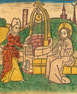 Kristus och Samariens kvinna, troligen 1485. av Unbekannt