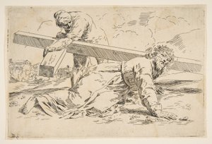 Kristus bär korset på ryggen, kopia efter Cantarini, ca. 1637-1639 eller senare. av Unbekannt