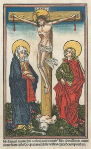 Kristus på korset med jungfrun och Johannes, 1491. av Unbekannt