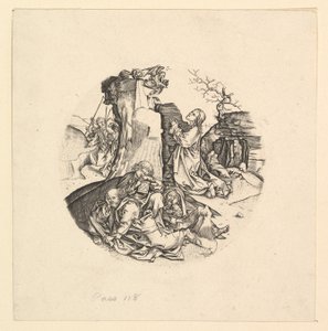 Kristus på Oljeberget kopia i rundel, ca. 1435-1491. av Unbekannt