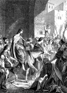 Kristus rider in i Jerusalem på en åsna, c1860 av Unbekannt