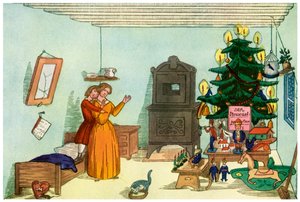 Julscen från Kung Nötknäppare av Heinrich Hoffmann, 1853 1956 av Unbekannt