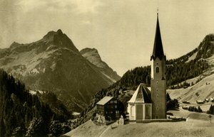 Kyrkan i Schrocken, Bregenzerwald, Österrike, c1935. av Unbekannt