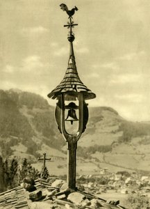 Kyrkklocka och väderflöjel, Kitzbühel, Tyrolen, Österrike, c1935. av Unbekannt