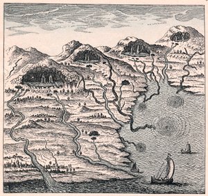 Cirkulation av vatten mellan hav och berg, 1665 av Unbekannt