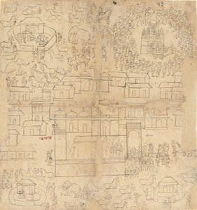 Stadsbild, 1700-1800-tal. av Unbekannt