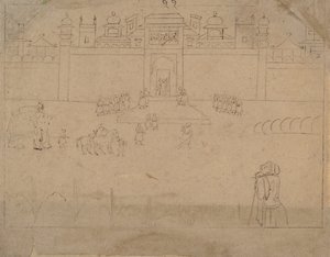 Stadsbild, 1800-talet. av Unbekannt