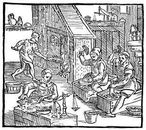Myntmakare i arbete, 1577, 1893 av Unbekannt