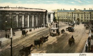 College Green - Dublin, sent 1800-tidigt 1900-tal. av Unbekannt