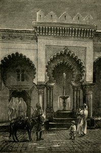 Kolonnaden i moskén i Djamaa-El-Kebir, Alger, 1890. av Unbekannt