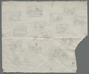 Kompositionsskisser efter Raphael och andra konstnärer recto, ca. 1800. av Unbekannt