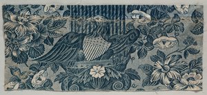Koppartryckt bomullsfragment med amerikansk örn, 1830 - 1840. av Unbekannt