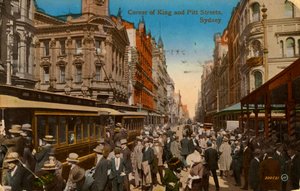 Corner of King and Pitt Streets, Sydney, New South Wales, Australien, c1917 av Unbekannt
