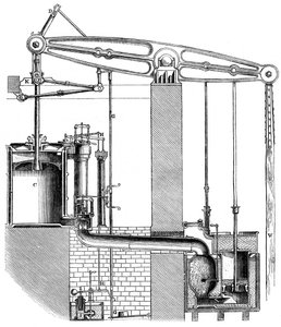 Cornish eller enkelverkande pumpmotor, 1866 av Unbekannt