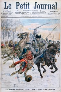 Kosacker som kämpar mot Manchus, rysk-japanska kriget, 1904 av Unbekannt