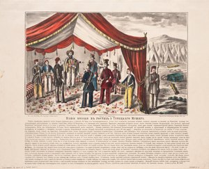 Kosacker besöker den turkiska Mushir efter slaget vid Kurekdere, 1855 av Unbekannt