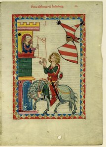 Greve Konrad von Kirchberg från Codex Manesse, mellan 1305 och 1340 av Unbekannt