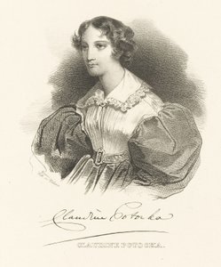 Grevinnan Klaudyna Claudine Potocka, född Dzialynska 1801-1836, ca. 1830. av Unbekannt