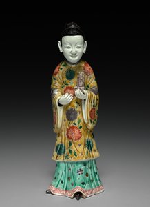 Hovdam som håller en Sheng, 1662-1722. av Unbekannt