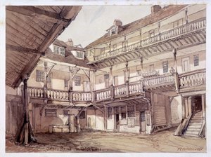Courtyard of the Oxford Arms Inn, Warwick Lane, London, 1851 av Unbekannt