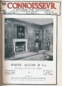 Omslag till The Connoisseur, april 1921 av Unbekannt
