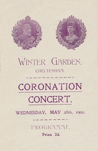 Omslag till programmet för en kröningskonsert i Winter Garden, Cheltenham, 1902. av Unbekannt