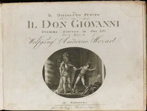 Omslag till partituret till operan Don Giovanni av Wolfgang Amadeus Mozart, 1801. av Unbekannt