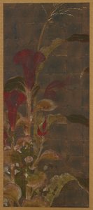 Coxcombs, majs och morgonhärligheter, Momoyama-perioden, 1568-1615. av Unbekannt