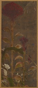 Coxcombs, majs och morgonhärligheter, Momoyama-perioden, 1568-1615. av Unbekannt
