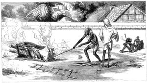 Kremering i Calcutta, Indien, 1882 av Unbekannt