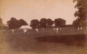 Cricketmatch, sent 1800-tidigt 1900-tal. av Unbekannt