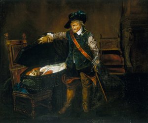 "Cromwell stirrar på Charles I:s kropp", efter 1850 av Unbekannt
