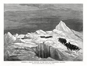 Korsar ett tungt ispaket vid huvudet av Wellington Channel, 1877 av Unbekannt