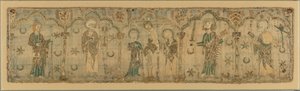 Korsfästelse flankerad av helgon, brittiska, ca. 1270 troligen före 1272. av Unbekannt