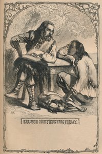 Crusoe Instructing Friday, c1870 av Unbekannt