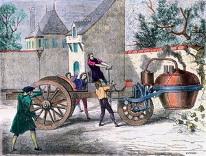 Cugnots Steam Wagon, 19th century av Unbekannt